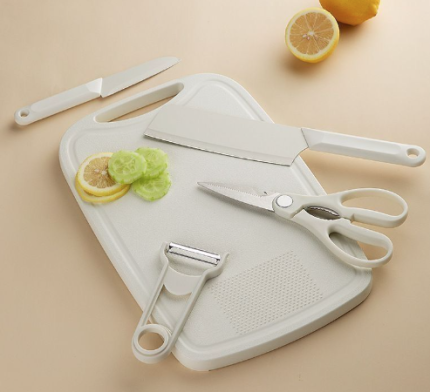Kitchen Knife & Cutting Board Set - Sharp Multi-Purpose Knives with Storage, for Home Cooking, Baby Food & Outdoor Use