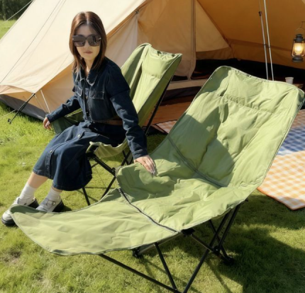 Cotton-Padded Folding Cot/Chair - Portable for Outdoor Camping, Fishing, Park Use & Street Vending